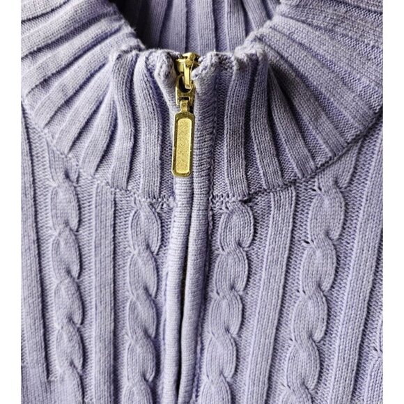 Karen Scott Women's Purple Cotton Zip-Neck Sweater XXL 100% Cotton - Picture 7 of 14